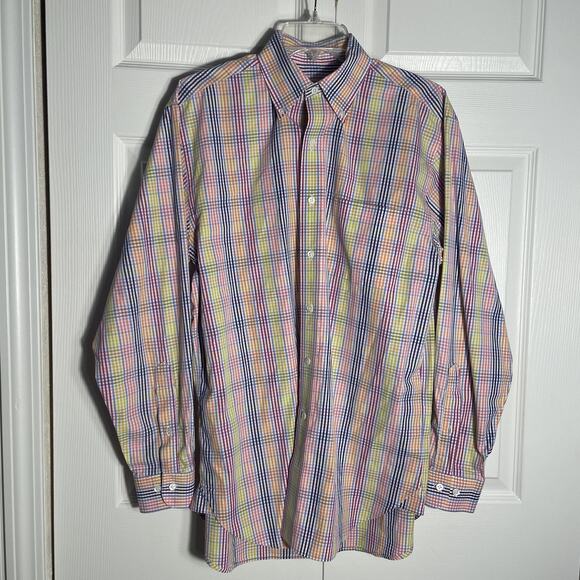 Brooks Brothers Other - Brooks Brothers Dress Shirt Men Medium Multicolor Tattersall Button Down US Made